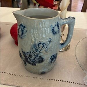 Antique Flemish blue salt-glazed stoneware pitcher
